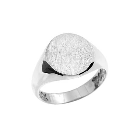Men's Oval Signet Ring in Sterling Silver