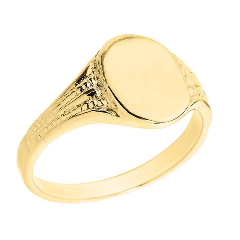Gold Boutique Men's Oval Signet Ring in 9ct Gold - GB58417Y