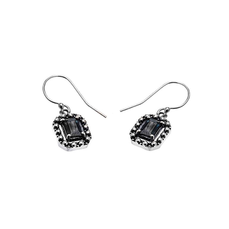 Gold Boutique 1.20ct Midnight Black Sapphire Midnight Drop Earrings in Sterling Silver - GB63778S
