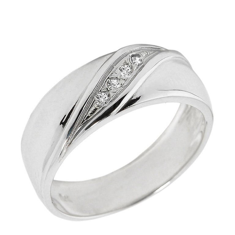 Gold Boutique Men's 0.03ct Diamond Ring in 9ct White Gold - GB58020W