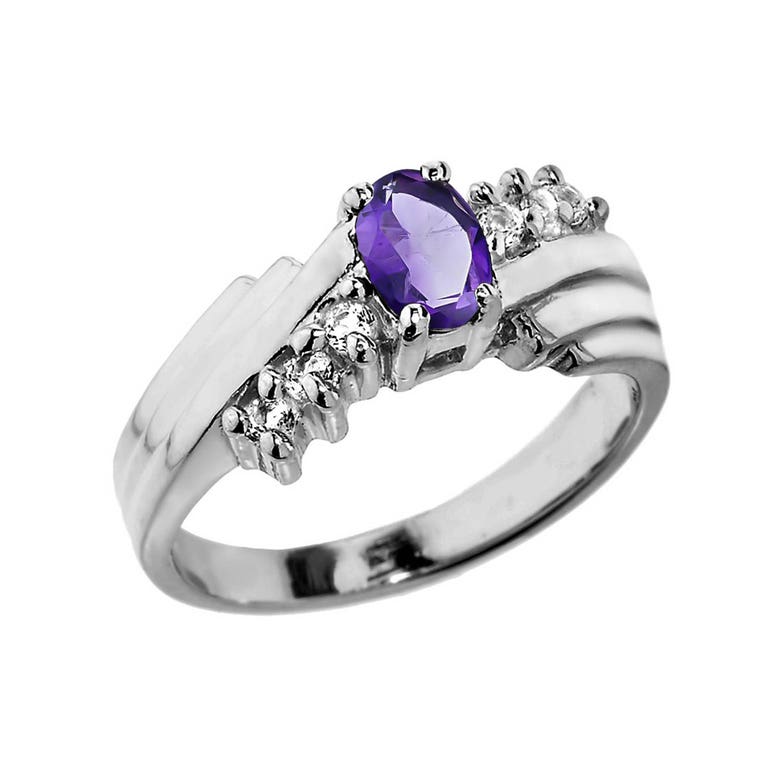 Gold Boutique 0.64ct Amethyst & Diamond Dazzle Ring in 9ct White Gold - GB64904W