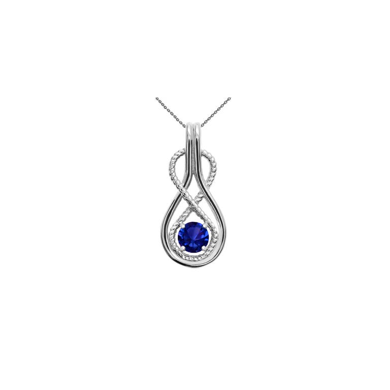 Gold Boutique 0.22ct Sapphire Infinity Rope Pendant Necklace in 9ct White Gold - GB65423W