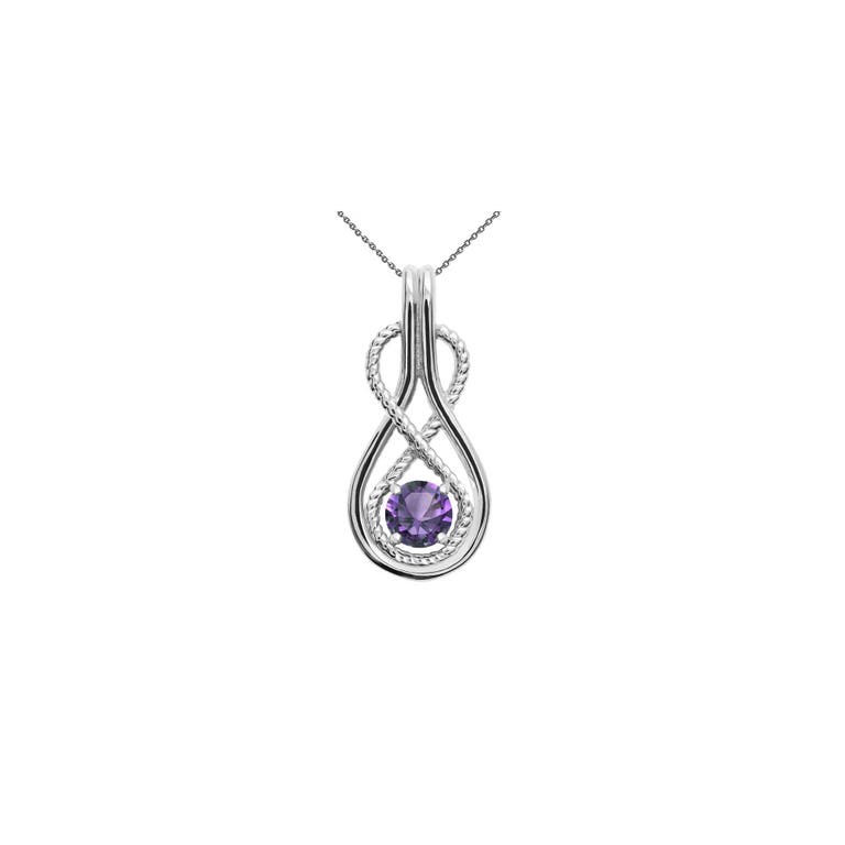 Gold Boutique 0.22ct Alexandrite Infinity Rope Pendant Necklace in 9ct White Gold - GB65643W